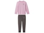 Bambi long-sleeve pajama set with a pink top and dark spotted pants