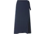 Fustă midi bleumarin tricotată, cu înfășurare.