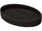 LIVARNO HOME® ovale donkere keramische zeepbakje met ribbels