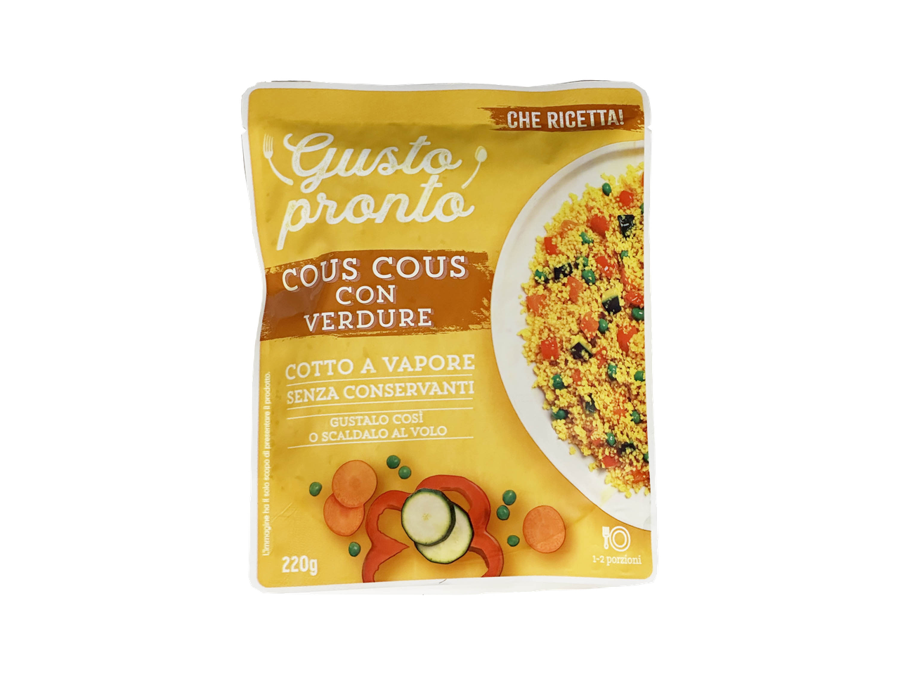 A Gusto Pronto couscous with vegetables pouch.