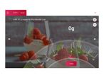 A digital scale interface showing 0g, with instructions to add 25g sugar to a blender jug.