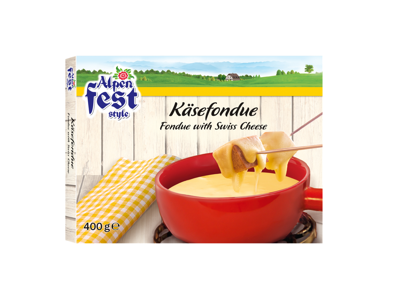 Alpen Fest Style kaasfondue met Zwitserse kaas.