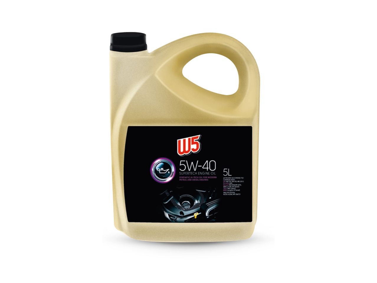 Kanister W5 5W-40 Supertech motornog ulja za benzinske i dizelske motore.