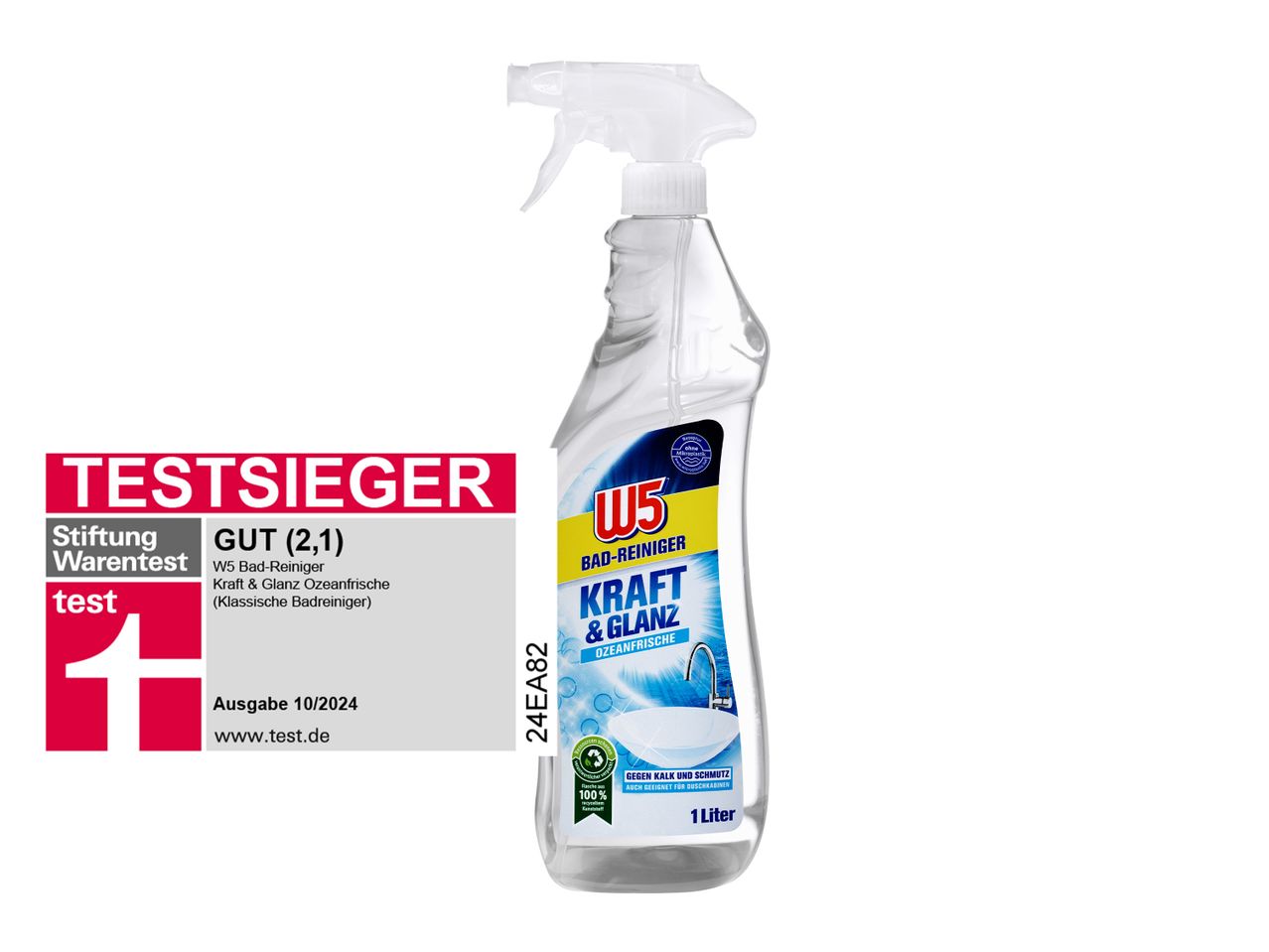W5 Badreiniger Kraft & Glanz Oceanfrische, Testsieger.