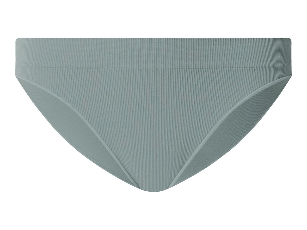 Light blue ribbed women's briefs with a wide waistband.