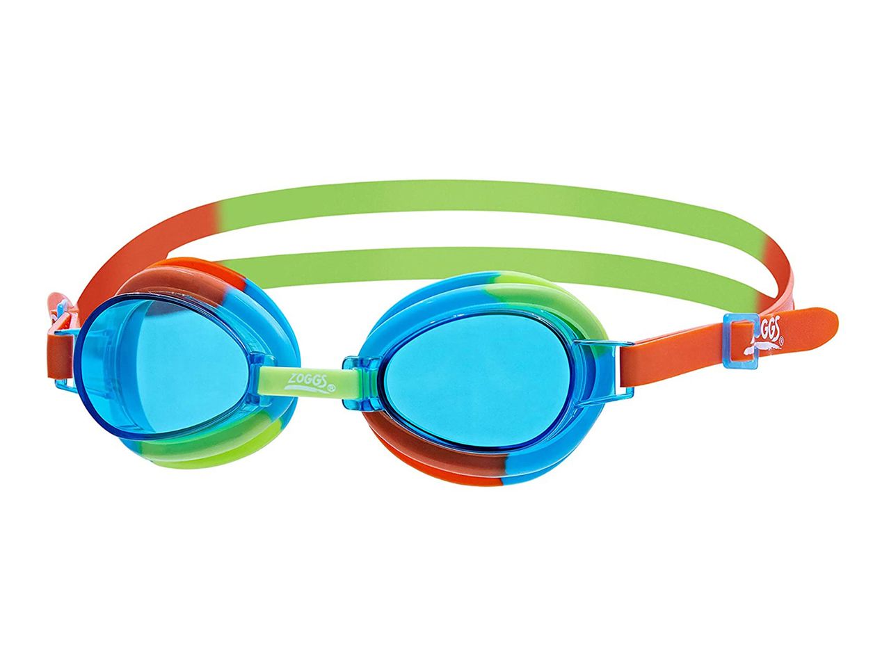 Colorful Zoggs swimming goggles.
