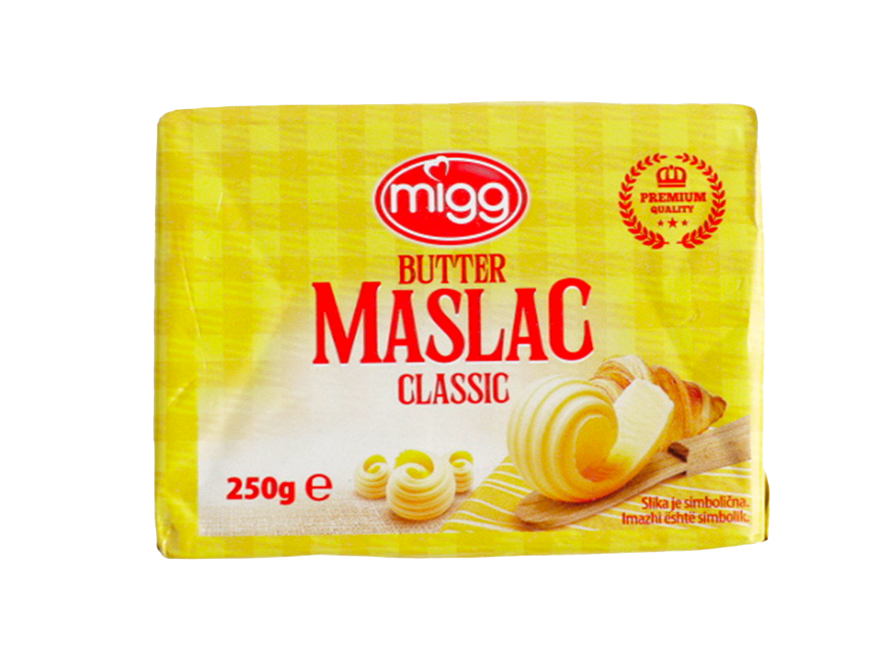 Pakovanje klasičnog putera od 250g sa natpisom 'PREMIUM QUALITY' i slikom putera.