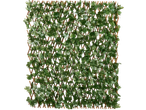Livarno Privacy Screen: Artificial ivy leaves on an expandable wooden trellis.