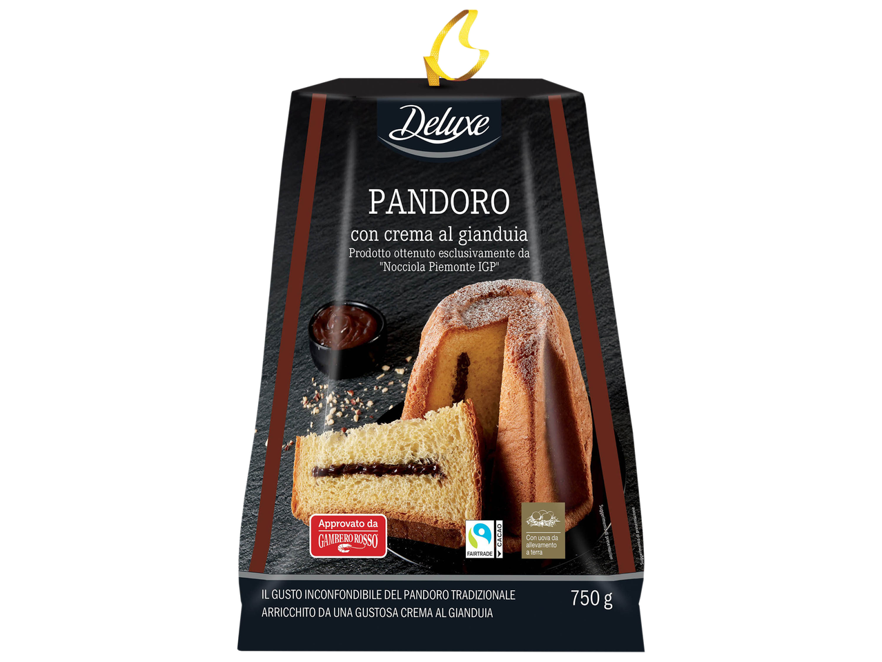 Pandoro con crema al gianduia