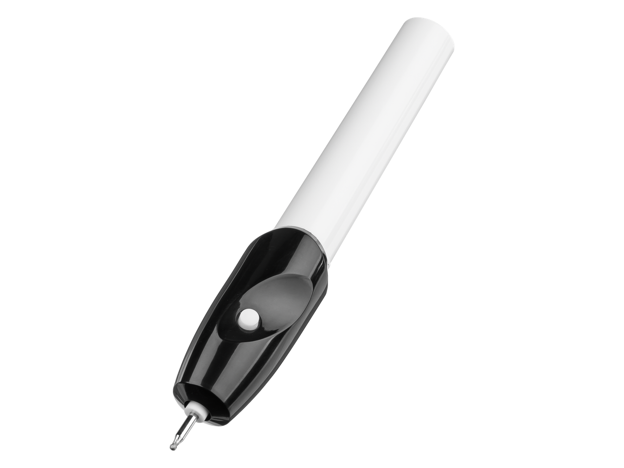Crelando® Gravierstift: weiß-schwarzer Gravierstift mit Schalter