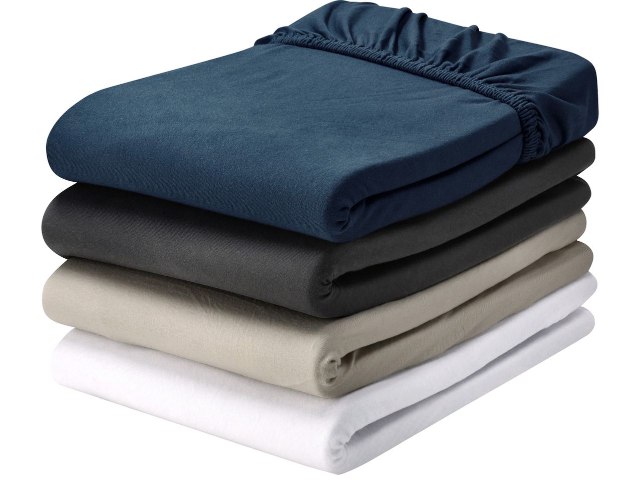 Подредени чаршафи с ластик в синьо, черно, бежово и бяло