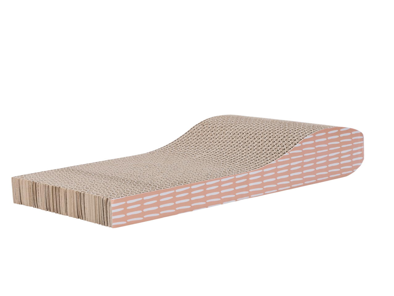 Zoofari Haustierschlafplatz: Klösbräda i wellpapp med rosa mönster.