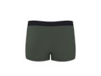 Donkergroene heren boxershort met zwarte tailleband, achteraanzicht.