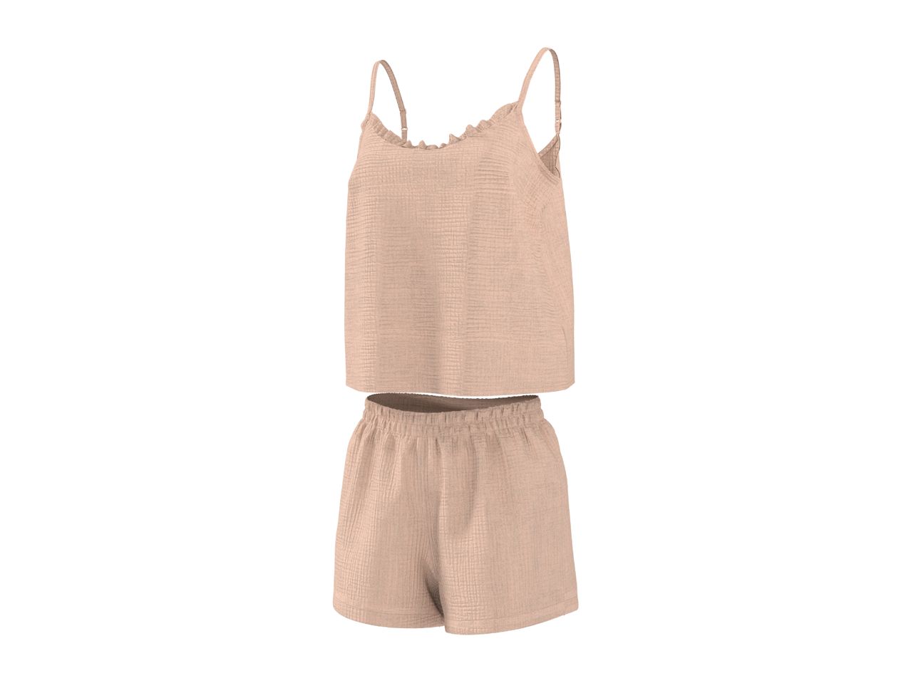 Light pink pajama set with a camisole top and shorts