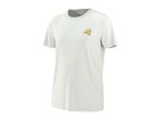 White short-sleeved t-shirt with a small lemon branch embroidery on the chest.