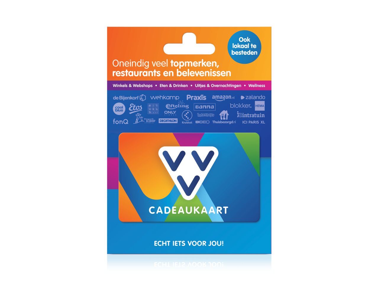 Cadeaukaart met logo's van Amazon, Zalando en andere merken.