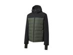 Men's black and olive green padded winter jacket with hood