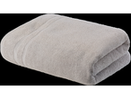 Folded light grey terry towel.