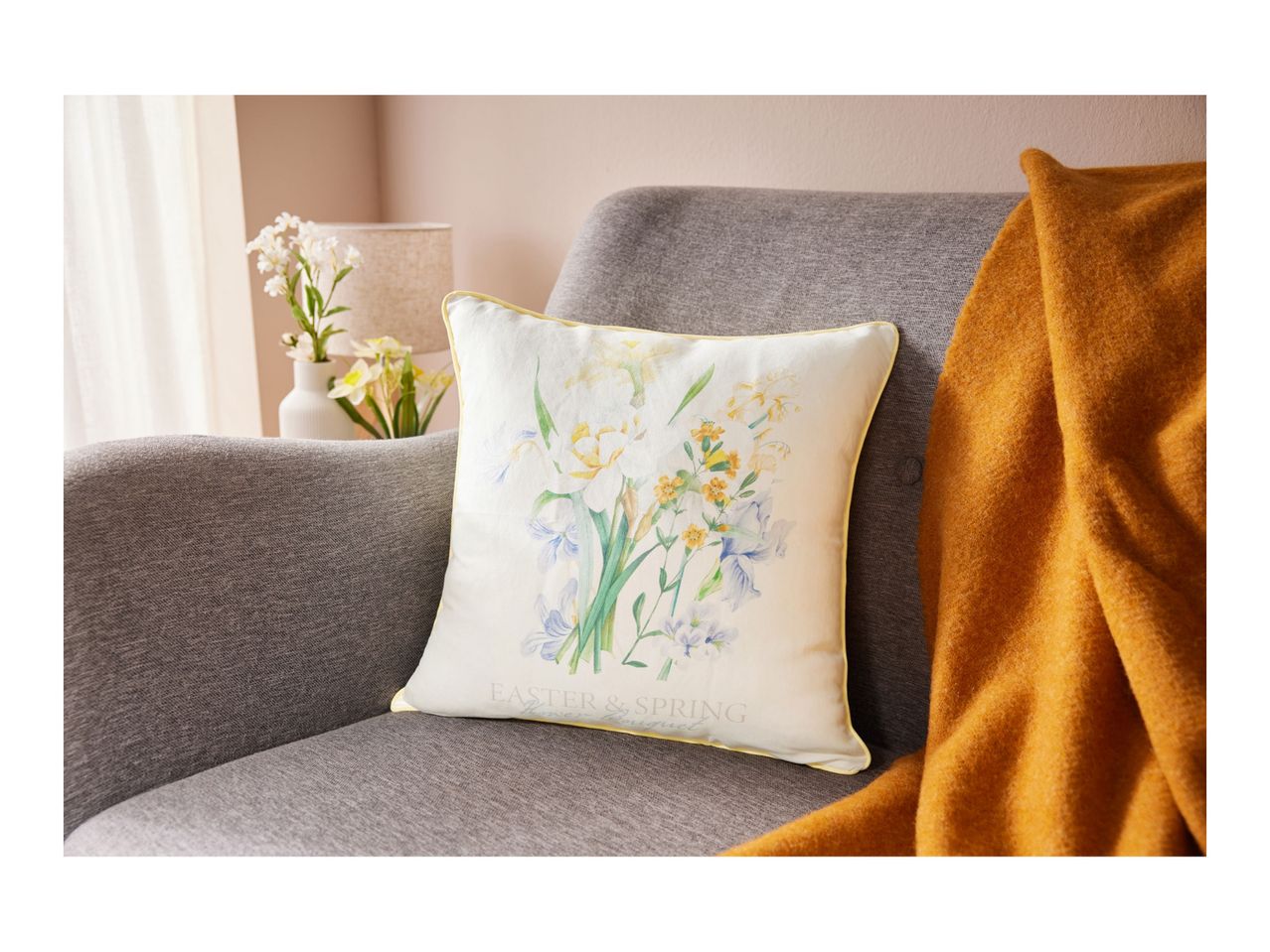 Go to full screen view: Livarno Home Cushion Cover - Yellow - Image 4