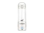 A white, portable UV water purifier bottle.