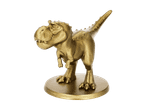 En gylden T-Rex-figur på en rund base.