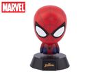 A red and blue superhero character figurine with a black base, featuring a spider emblem.