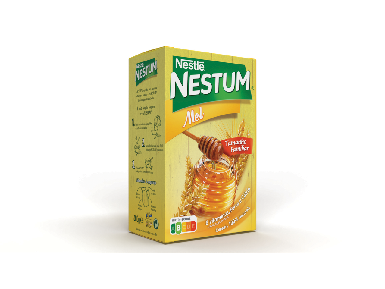 Caixa de cereais Nestlé Nestum Mel.