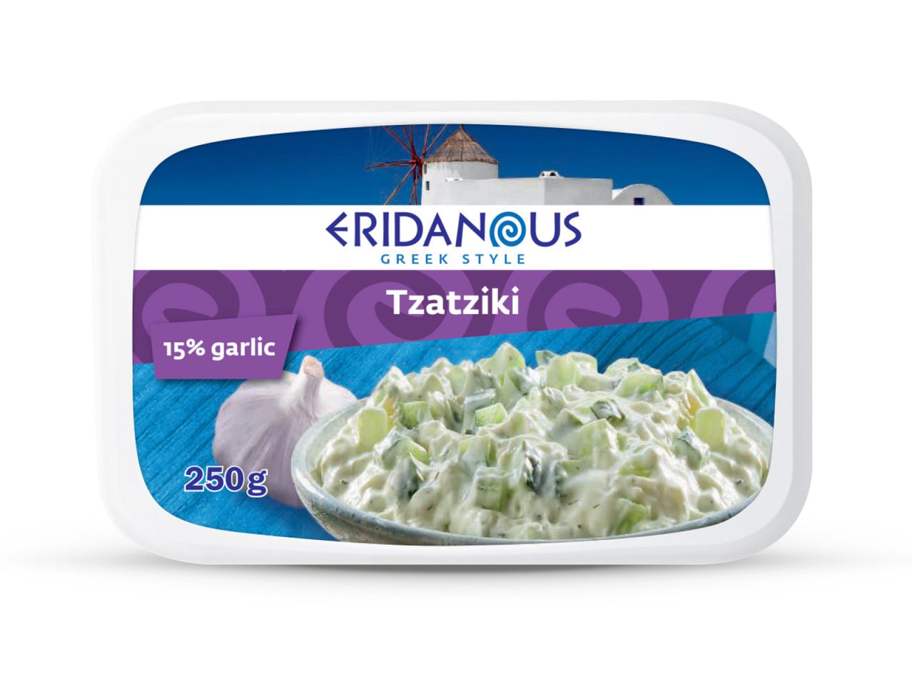 Eridanous grčki Tzatziki, 250g, s 15% češnjaka.