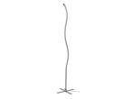 Lampada da terra a LED moderna con base a forma di X e design a onda.