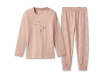 Rosa Pyjama-Set mit Katzenmotiv für Kinder.