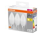 OSRAM LED izzók csomagolása, 470 lm, meleg fehér fénnyel és E14-es foglalattal.