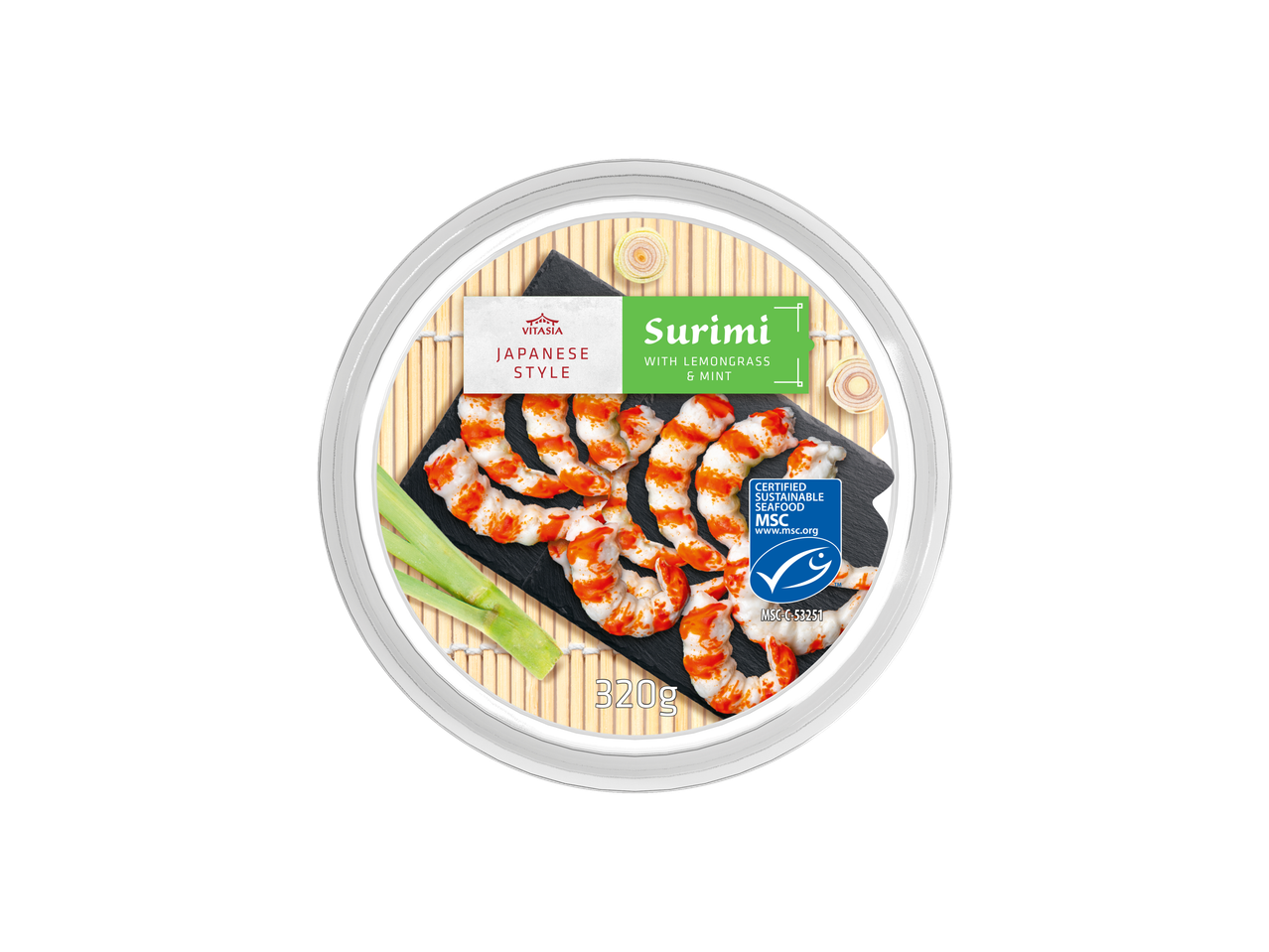 Vitasia Japanese Style Surimi with lemongrass and mint, 320g.