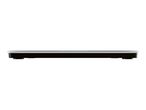 A black laptop bottom panel.