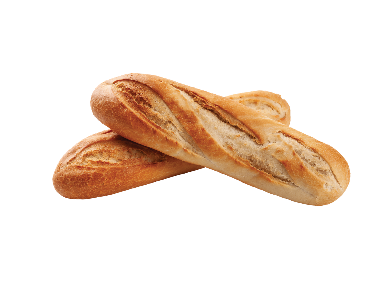 Dois pães crocantes.