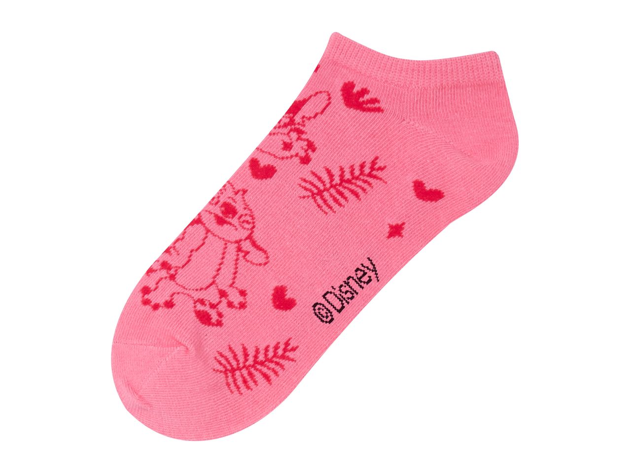 Pink Disney Stitch ankle socks.