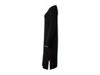 Black long-sleeved tunic dress with white trim