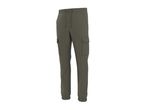 Men's olive green cargo jogger trousers with drawstring waist and elasticated cuffs