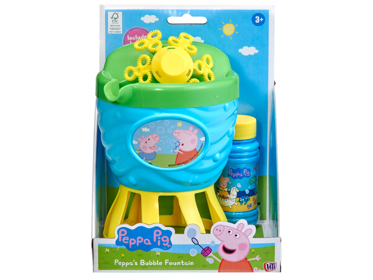 Комплект за правене на балончета Peppa Pig с фонтан и бутилка разтвор.