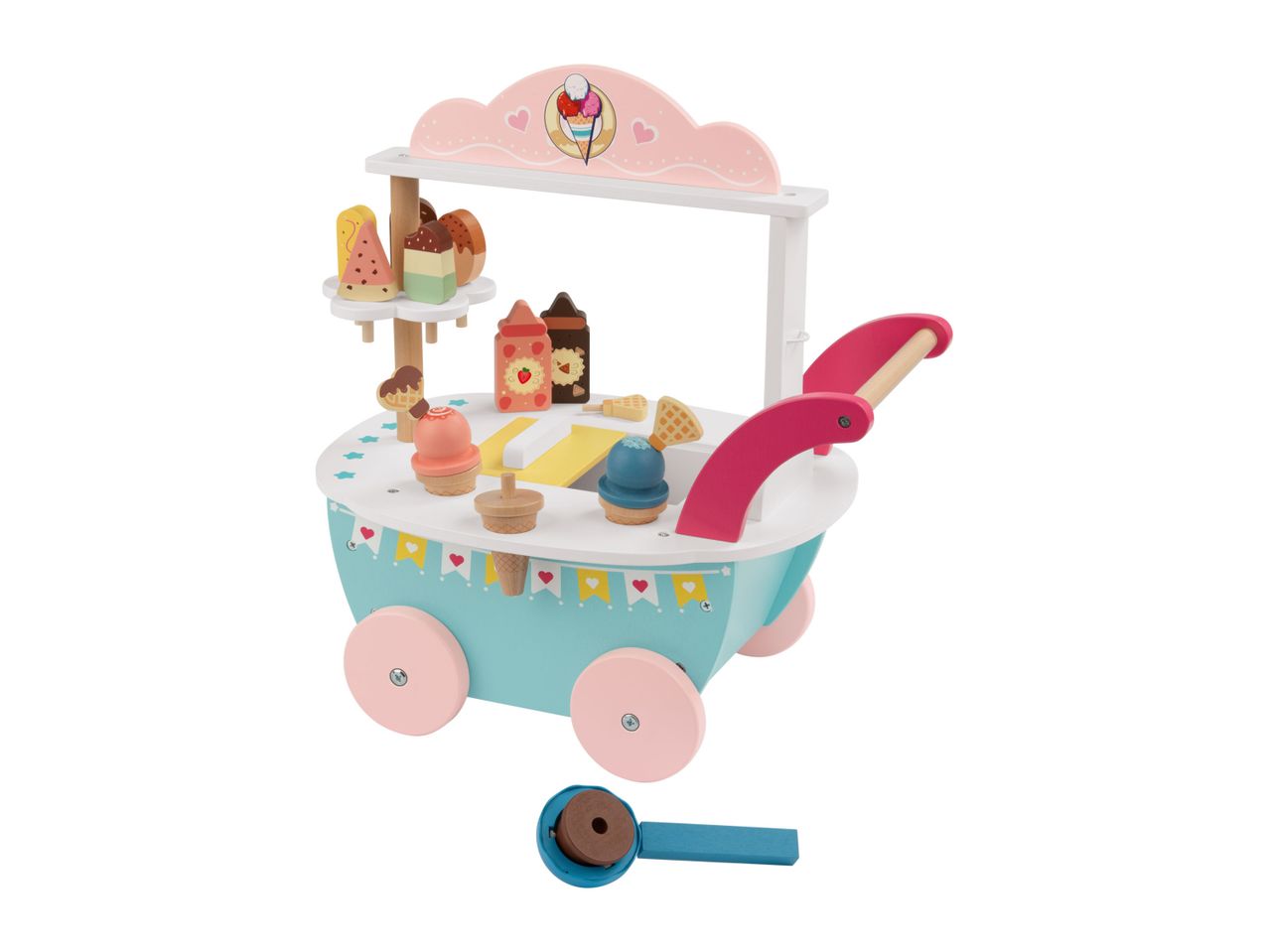 Go to full screen view: Playtive Ice Cream Cart - 18 Piece set - Image 2