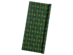 Crelando® Wrapping Paper with a green background and a pattern of white and gold Christmas trees