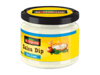 EL TEQUITO Salsa Dip Smântână într-un borcan cu chipsuri tortilla și ceapă.