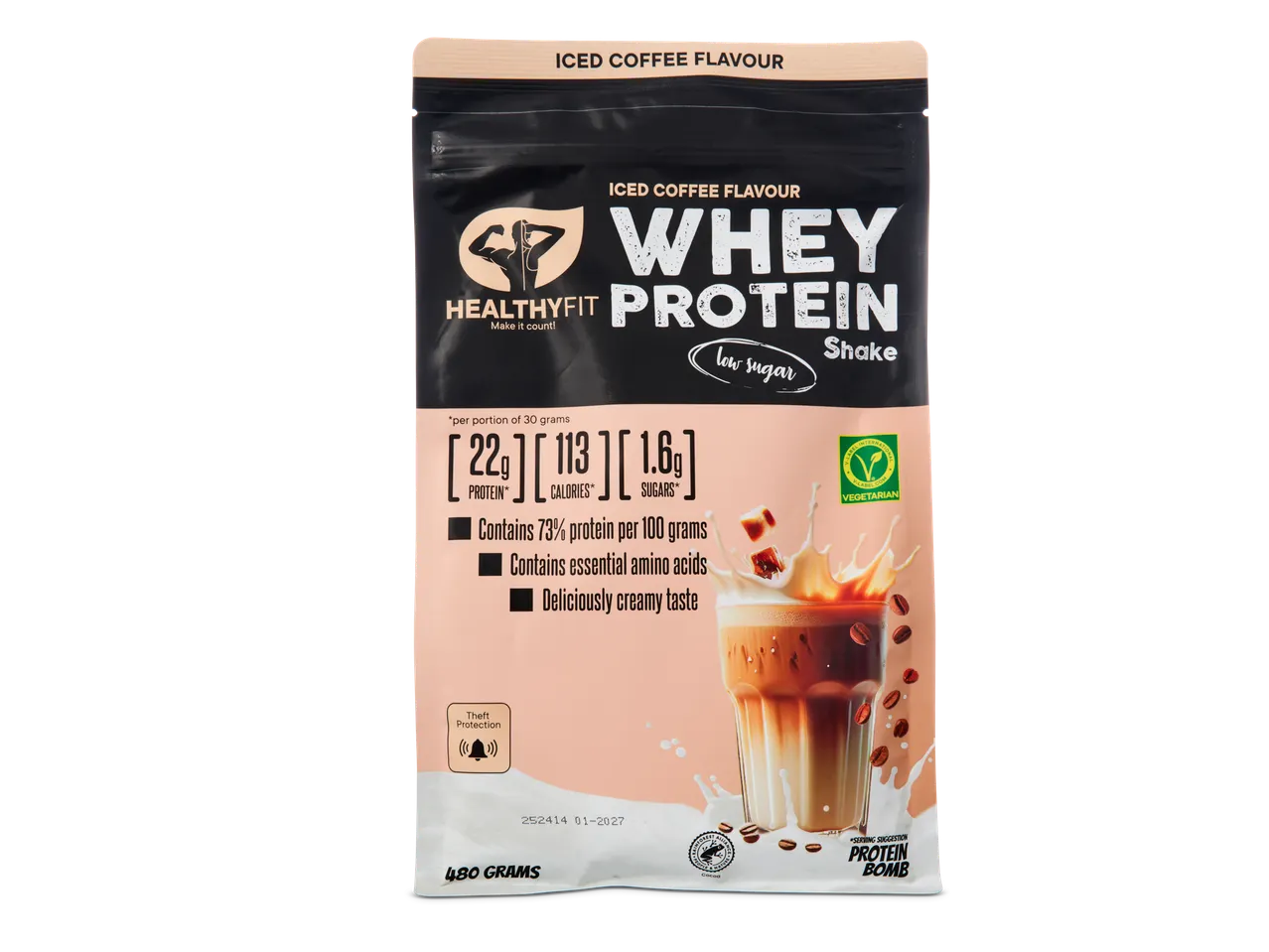 HealthyFit Whey Proteïne Shake, Iced Coffee Smaak, 480 gram