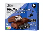 Škatla sladolednih lučk Gelatelli Protein Ice Bar z okusom piškotov in smetane.