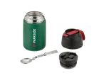 Contenitore termico PARKSIDE® con recipiente verde, coperchio nero e cucchiaio pieghevole.