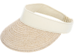 Chapéu de verão/viseira ESMARA, viseira de palha e faixa de tecido creme