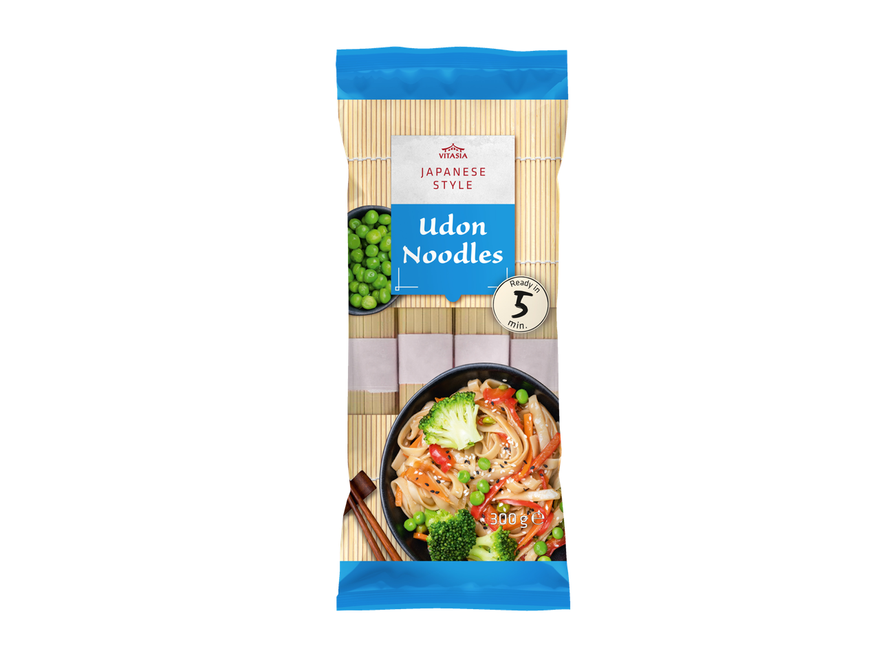 Vitasia japán stílusú Udon tészta, 300 g-os csomag.