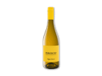 Hvidvinsflaske med gul etiket og skruelåg, der viser teksten 'PERFECTO PREMIUM WHITE BLEND'.