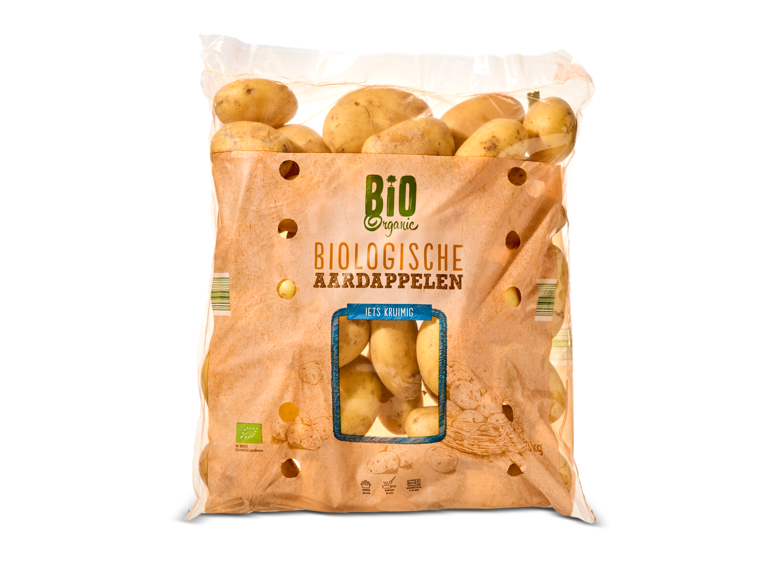 Bio aardappelen kruimig