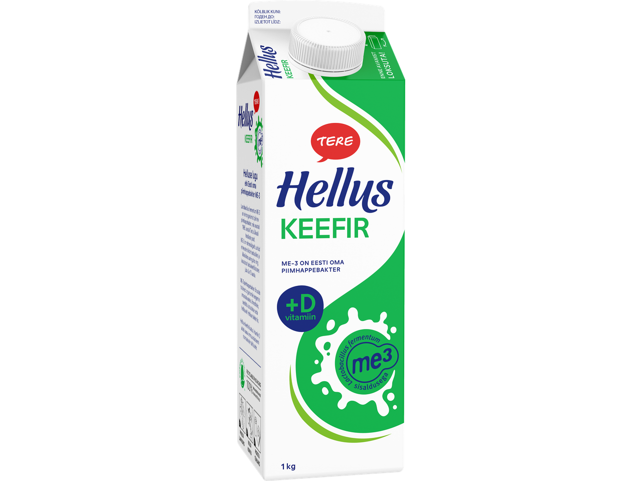 TERE Hellus Keefir ME-3 bakterite ja D-vitamiiniga, 1 kg pakend.
