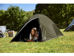 CRIVIT Camping Tent with a woman listening to music inside, surrounded by nature.